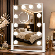 ROLOVE front view of lighted vanity mirror showing full-face benefit