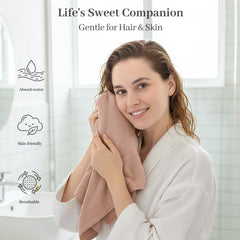 ROLSHOL close-up cotton terry texture showing soft absorbency benefit