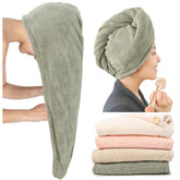 ROLSHOL front view of four colored towel wraps showing variety and convenience