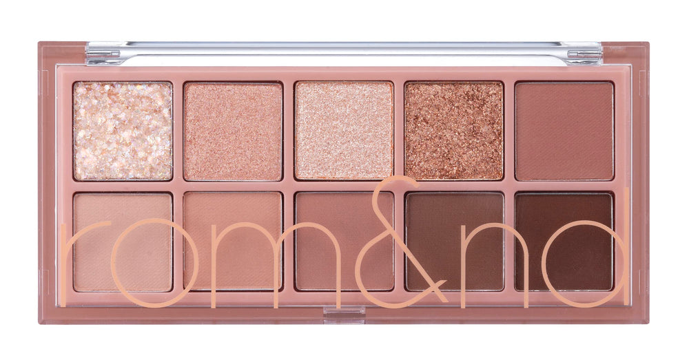 rom&nd palette front closed showing compact portability and elegant design