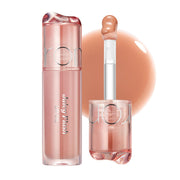 rom&nd Juicy Flash Lip Oil front view showing sleek tube and glossy finish benefit