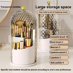 RONGZHIERK three compartment interior organizing brushes, lipsticks, pencils