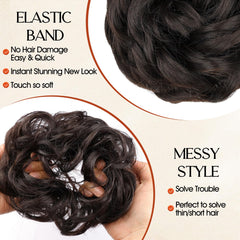 RONTAYA styling step wrapping bun around ponytail for effortless updo
