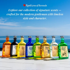 ROYALL LYME lifestyle beach setting suggesting fresh island citrus scent for daytime wear