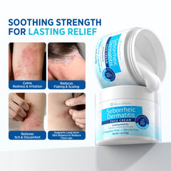 Roycederm applied to nose bridge illustrating reduced flaking and soothing comfort