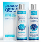 Roycederm front packaging set showing both bottles and calming benefit