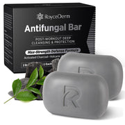 Roycederm front packaging showing two medicated bars and benefits