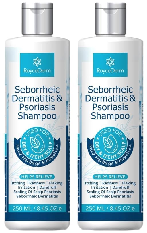 Roycederm front packaging showing product and benefit for flake reduction