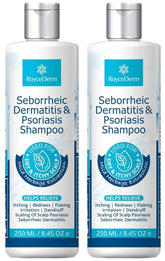 Roycederm front packaging showing product and benefit for flake reduction