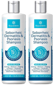Roycederm front packaging showing product and benefit for flake reduction