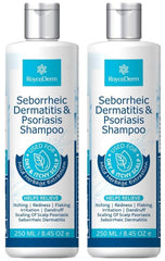 Roycederm front packaging showing product and benefit for flake reduction