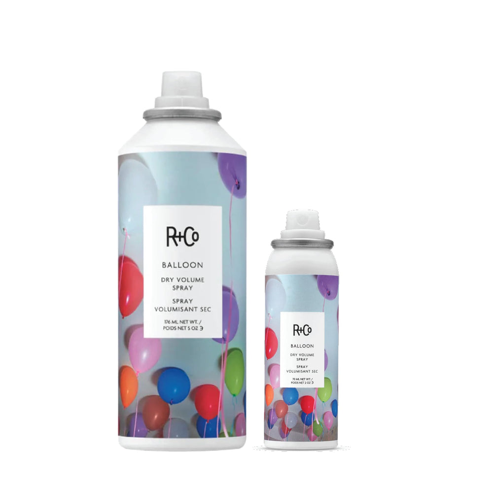 R+Co BALLOON front packaging showing duo set and benefits