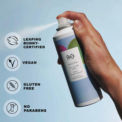 R+Co BALLOON travel-size in hand for portability and touch-up convenience