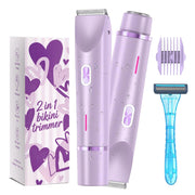RtLvio bikini trimmer front angled view showing compact portability and design