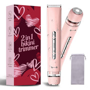 RtLvio front view showing compact blush pink trimmer and ergonomic grip benefit—easy control