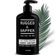 RUGGED & DAPPER front bottle shot showing clean 2-in-1 packaging and benefit