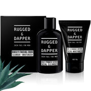 RUGGED & DAPPER front packaging for Daily Duo showing two-product set and benefit