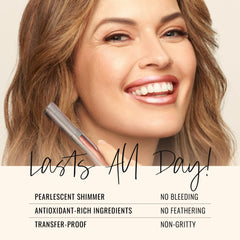 Runway Rogue closeup on lips showcasing frosted nude-pink that lasts and looks polished