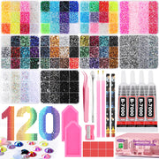 SACATR front packaging showing 120 color compartments and included tools for immediate crafting