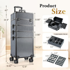 SAFESHOWER top lid removed as standalone makeup bag for portable appointments