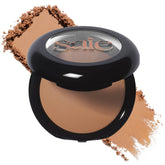 Saie Amalfi front pan showing warm baked bronzer and subtle sheen for natural warmth