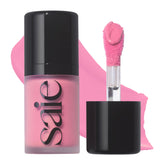 Saie mini dew blush front packaging showing compact travel tube and shade