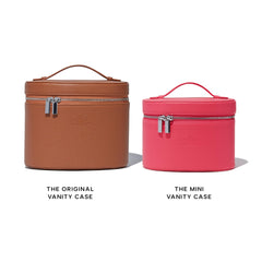 Saie Mini Vanity Case held in hand to show compact size and travel-friendly benefit