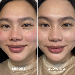 Saie texture swirl showing creamy hydrating formula that spreads evenly for glow