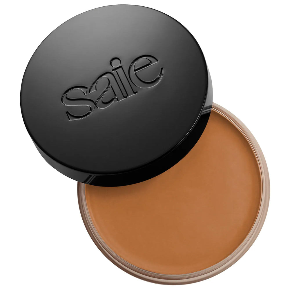 Saie front packaging of Sun Melt bronzer showing compact and shade