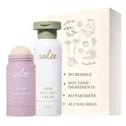 SALEE. duo front packaging showing compact travel-ready styling set