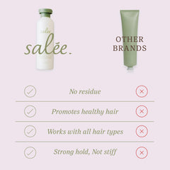 SALEE cream texture close-up highlighting smooth, non-greasy finish for easy styling
