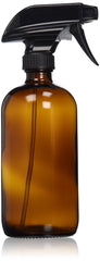 Sally's Organics amber glass bottle front view showing volume and amber finish for UV protection
