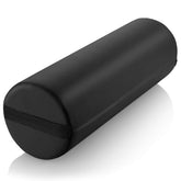 Saloniture bolster front view showing smooth black cover and firm support