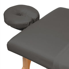 Saloniture flat sheet draped to show generous coverage and professional look