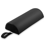 Saloniture bolster front view showing shape and professional black finish for comfort