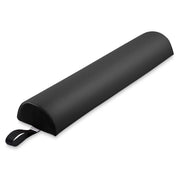 Saloniture front view of bolster showing sleek black cover and stable support