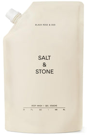 Salt & Stone front label showing scent and size, clear product information benefit