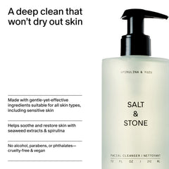 Salt & Stone ingredient label detail showing hydrating actives and transparency