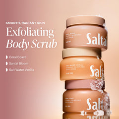 Saltair Coral Coast oils display with moringa rosehip jojoba kukui benefits