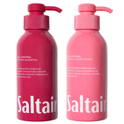 Saltair front packaging showing set and almond scent, enhances curl care