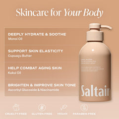 Saltair Pink Beach bottle label close-up showing fragrance and benefit