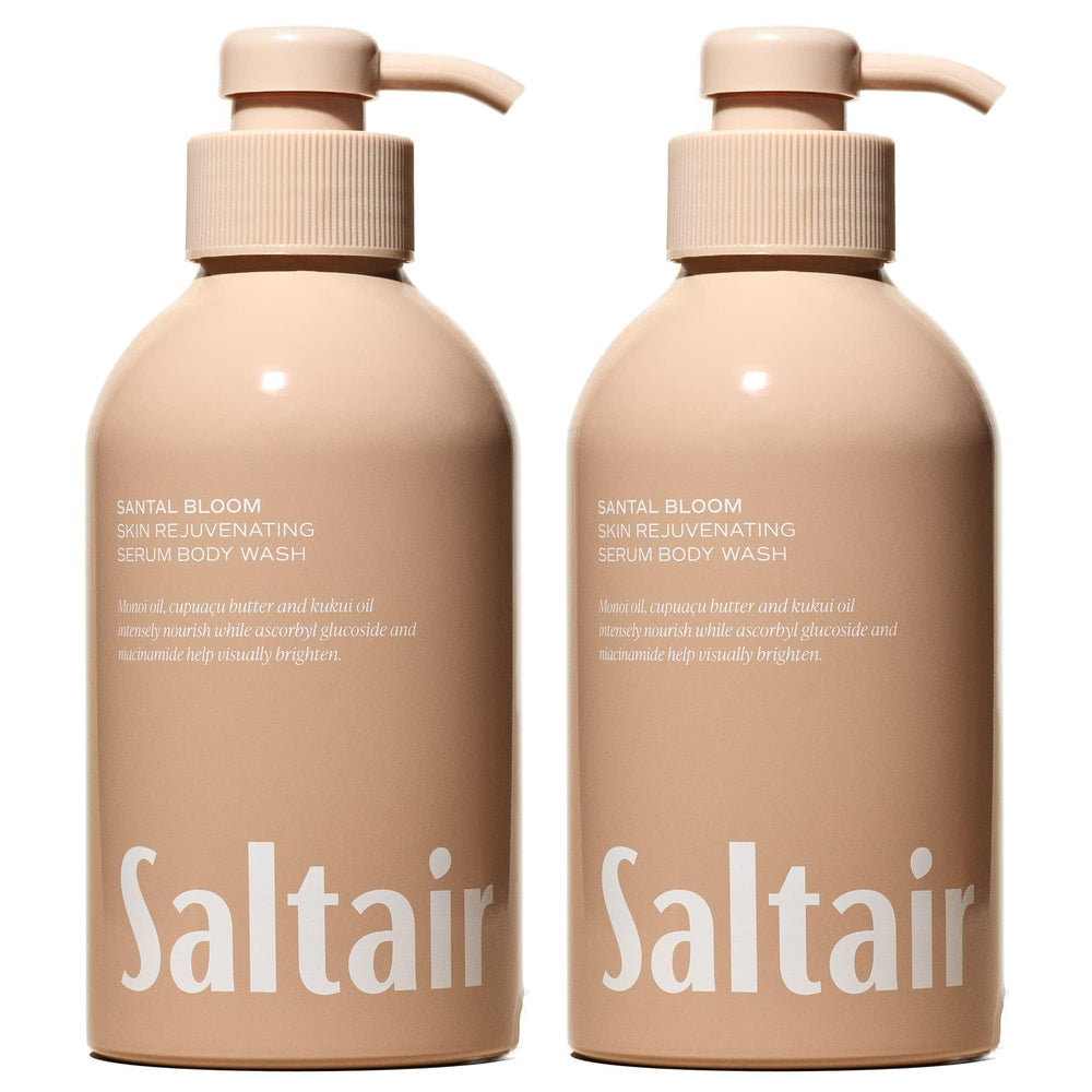 Saltair front packaging showing two 17oz bottles and scent, promotes long-lasting use