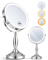 SANFANGIE front view of 8" double-sided mirror shows clear full-face benefit