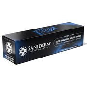 Saniderm Flex roll front view showing brand and convenient length