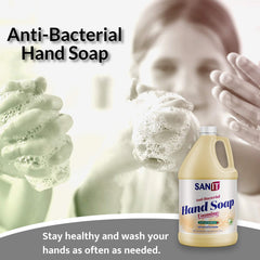 Sanit being dispensed into hand highlighting quick foaming action