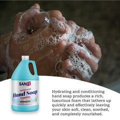 Sanit label highlighting aloe and gentle ingredient benefits