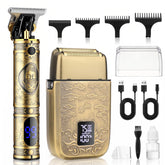 Saoilli foil shaver front view showing dual foils and smooth shave benefit