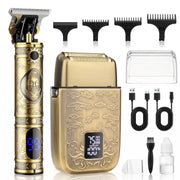 Saoilli foil shaver front view showing dual foils and smooth shave benefit