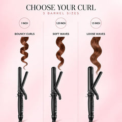 SAOSA hand holding curler to show 7.3 inch heated length and scale