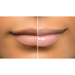 Sara Happ gloss applied on lips showing luminous hydration and subtle shimmer